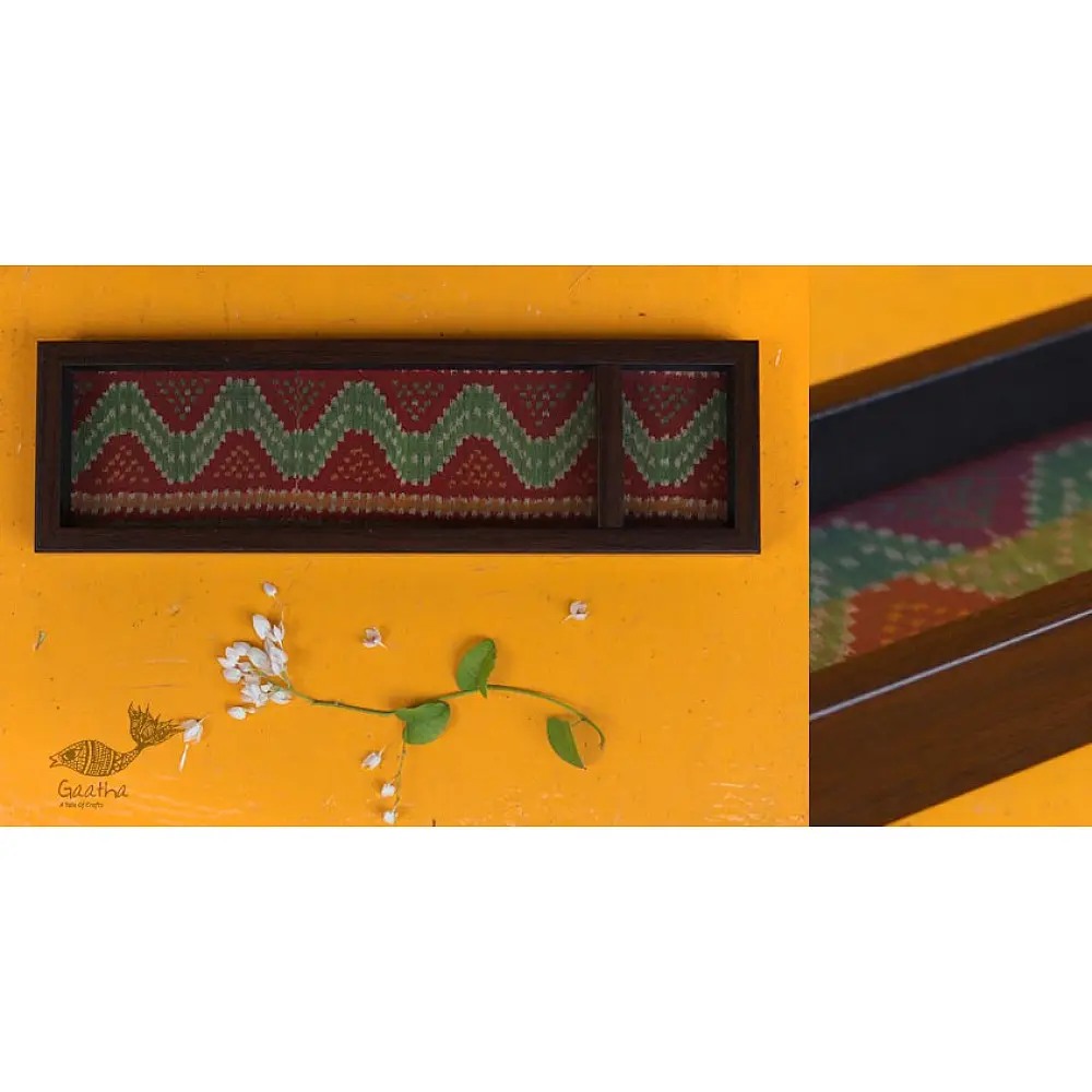shop Patola Maroon Serving Tray
